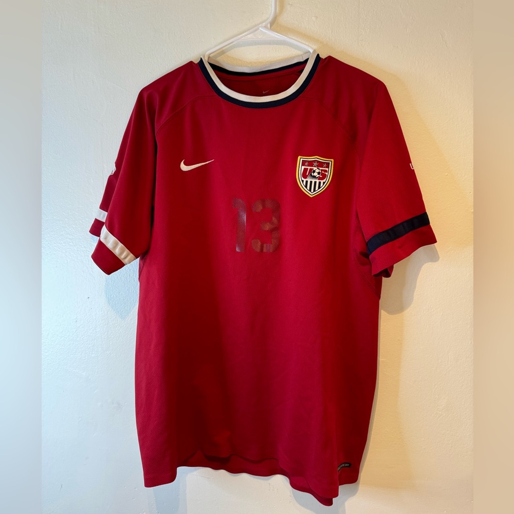 USA‎ Soccer Jersey Mens Large Sphere Dry Red Team US Football Futbol #13
